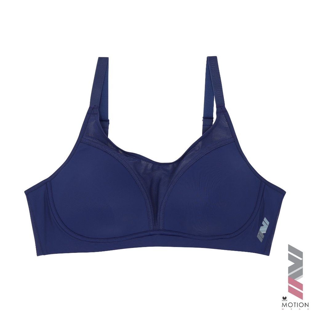 Wacoal Motion Wear บราออกกำลังกายวาโก้ Level 2 รุ่น WR1513 สีน้ำเงินเข้ม (NB)