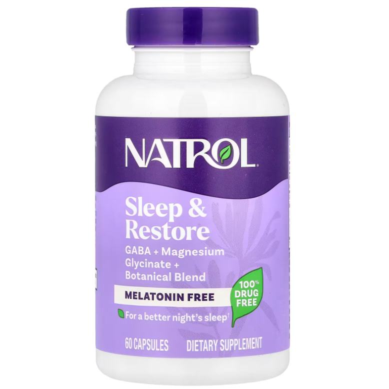 Natrol, Sleep & Restore, Melatonin Free, 60 Capsules