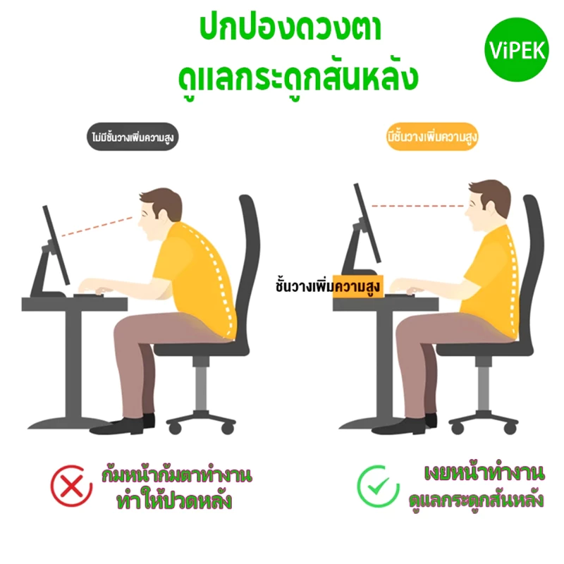 LEEGO ชั้นวางจอ/โน้ตบุ๊ค พร้อมที่เก็บคีย์บอร์ด จัดระเบียบเดสก์ท็อป รับน้ำหนัก 30 กก. แข็งแรง วางของได้เยอะ thumbnail 5