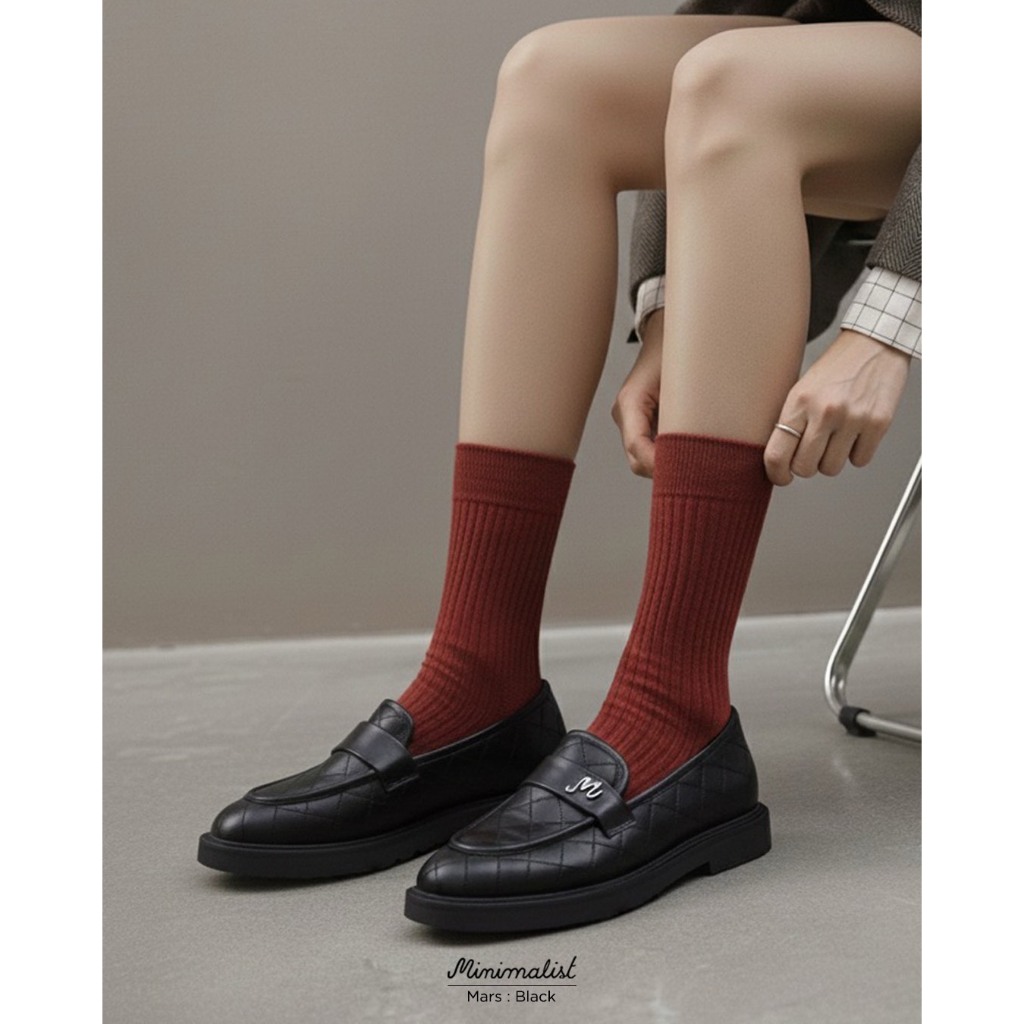𝐌𝐈𝐍𝐈𝐌𝐀𝐋𝐈𝐒𝐓 รองเท้าหนังวัวแท้ รุ่น Mars (black) พื้นหนานุ่ม เก็บรูปเท้าให้เพรียวสวย หน้าเท้ากว้างใส่ได้