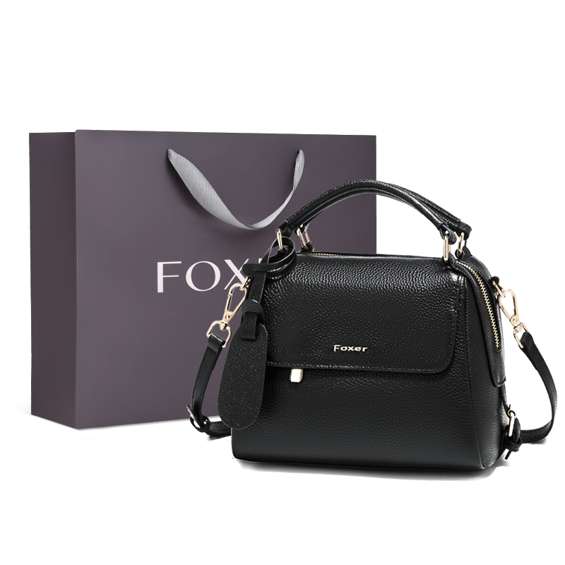 FOXER กระเป๋าทรงหมอนหนังแท้ กระเป๋าสะพายข้างเรียบง่ายและอเนกประสงค์ กระเป๋าสะพายไหล่สำหรับเดินทาง