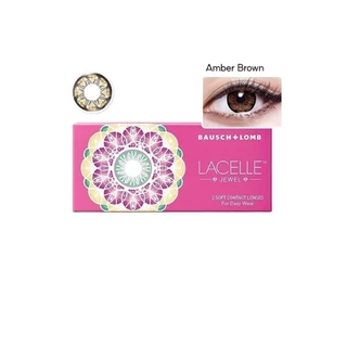 Bausch & Lomb LACELLE Jewel สี Amber Brown รายเดือน คอนแทคเลนส์สี จำนวน/กล่อง 2 ชิ้น