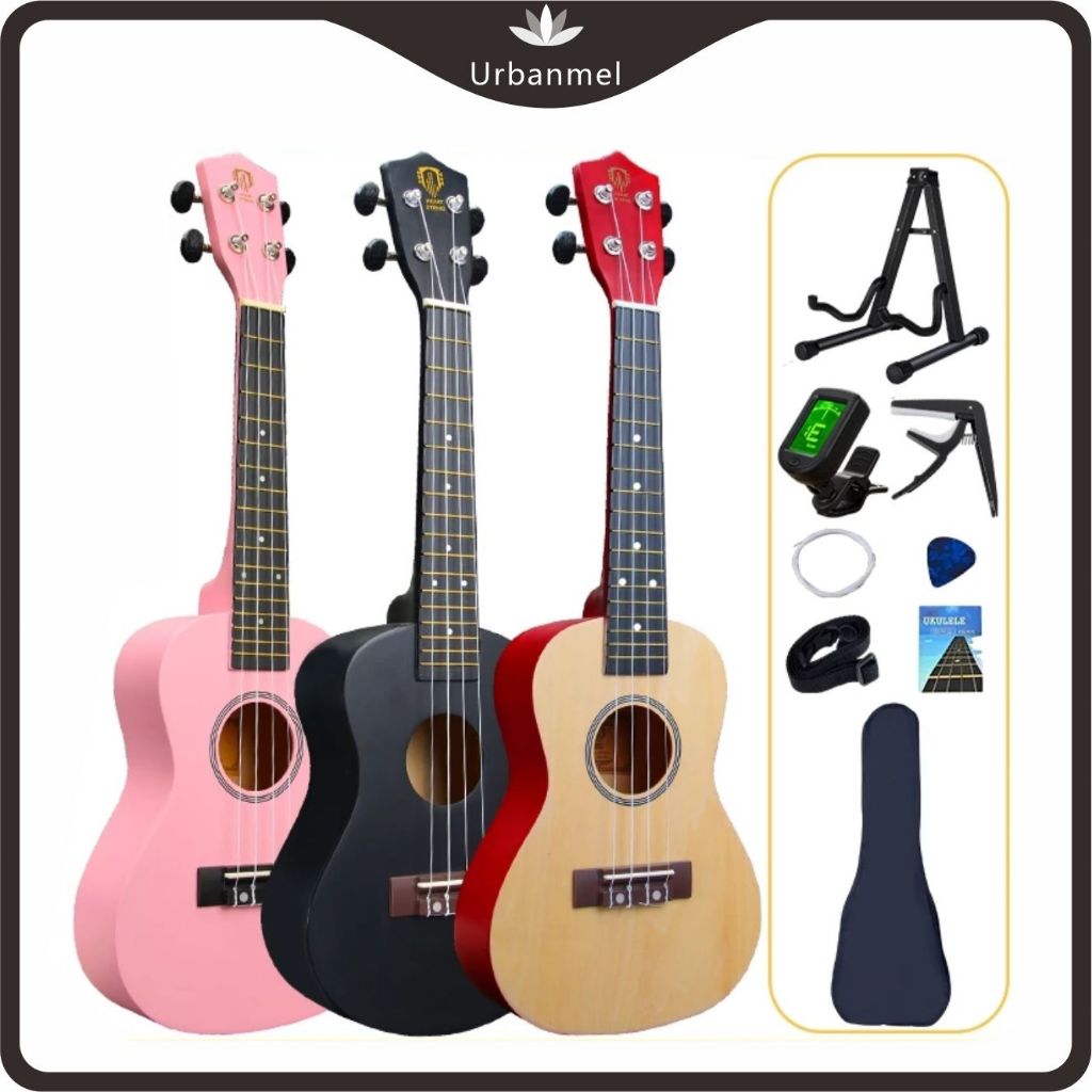 URBANMEL 23 นิ้ว Ukulele (คอนเสิร์ต สำหรับผู้เริ่มต้น เด็ก และผู้ใหญ่)