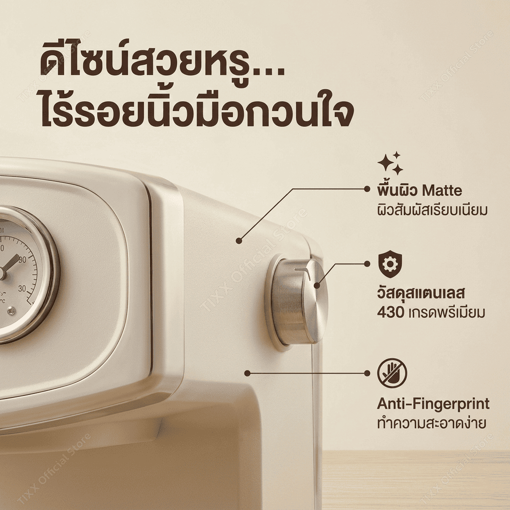 เครื่องชงกาแฟเดี่ยว 1.6L ดีไซน์วินเทจทันสมัย ขนาดกะทัดรัด รูปที่ 4