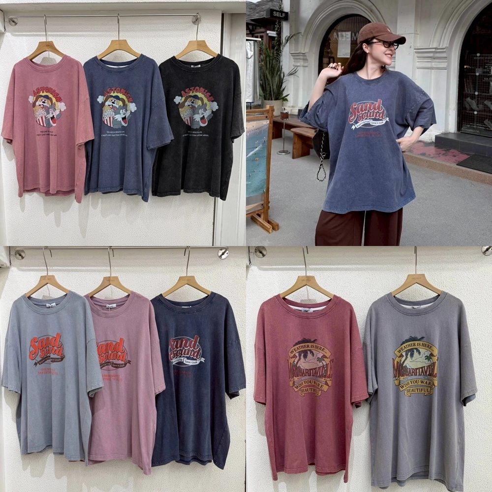 เสื้อยืดผ้าฟอกสกรีนลาย เป็น unisex