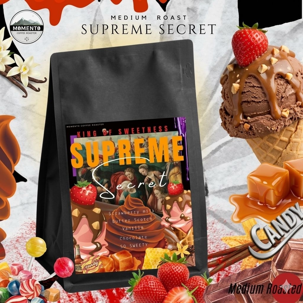 เมล็ดกาแฟคั่วกลาง Supreme Secret so sweety 250 กรัมg.