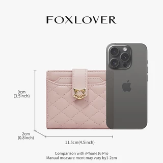 FOXLOVER กระเป๋าสตางค์ผู้หญิงแบบสั้น กระเป๋าเงินศูนย์กระเป๋าสตางค์ปักลายมินิมอล ดีไซน์เรียบหรู คุณภาพพรีเมียม