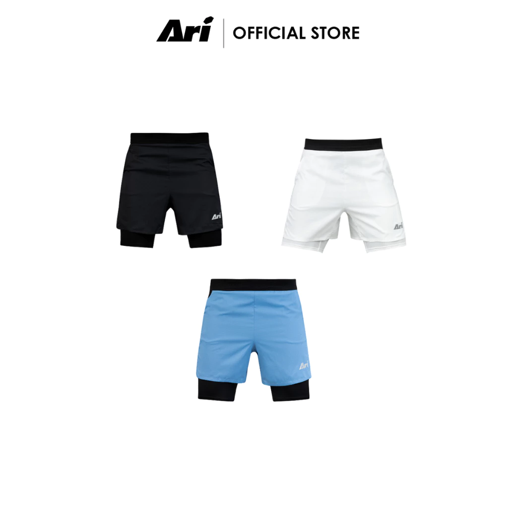 ARI MEN BREATHE 2IN1 V3 RUNNING SHORTS 3 INCHES - กางเกงวิ่งผู้ชาย 3นิ้ว อาริ BREATHE 2IN1
