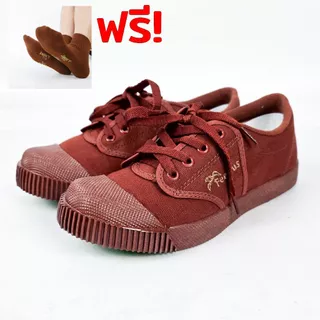 [ฟรีถุงเท้าข้อสั้น]รองเท้าผ้าใบยี่ห้อฟีบัส Feebus พื้นเขียว เสริมขอบกันเสียดสีข้อเท้า ใส่บาย ไม่ลื่นง่าย