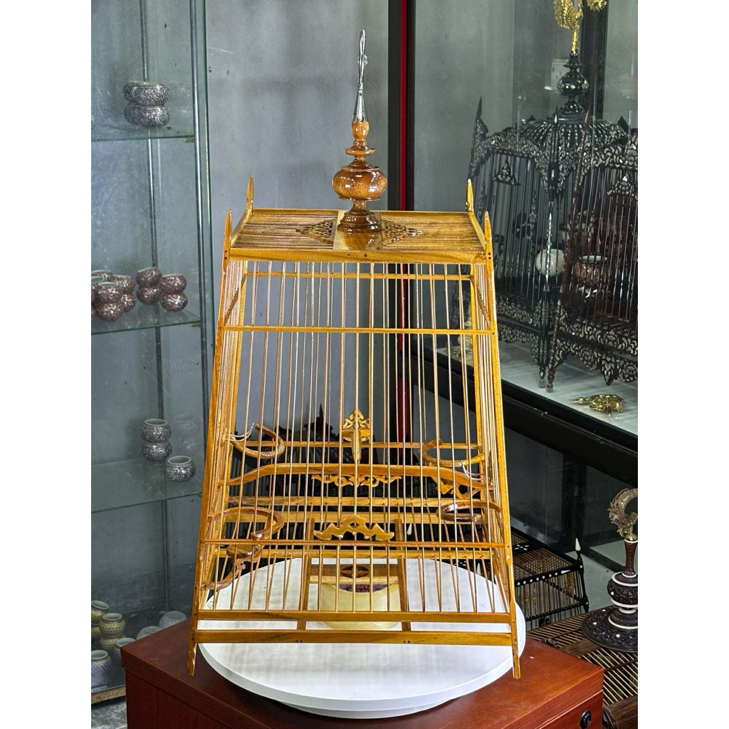 กรงนก17  สปอร์ต ไม้สัก (กะไก่) +ขอเลส