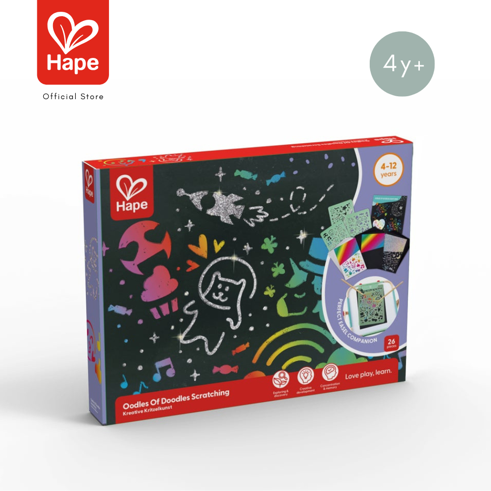 Hape - Oodles of Doodles Scratching        ชุดขูดสี สร้างศิลปะ และภาพพิมพ์ฉลุ        4Y+ รูปที่ 8