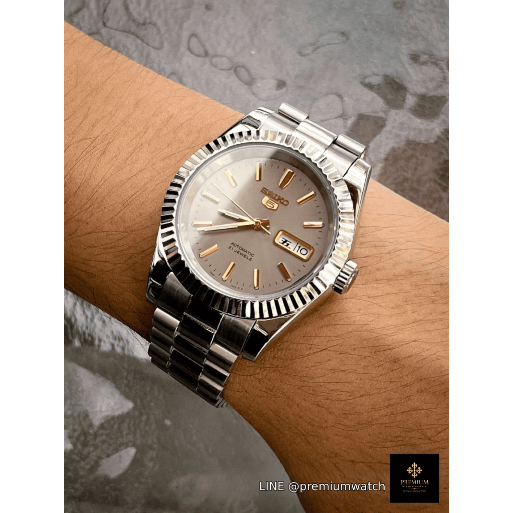 Premium Watch S Logo เดทจัส Automatic 21Jewels President Strap 39MM