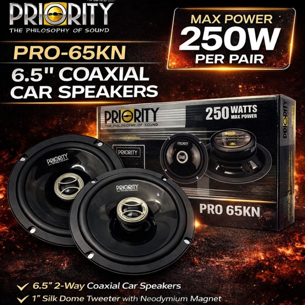 ลำโพงแกนร่วม6.5นิ้ว PRIORITY รุ่น PRO-65KN ลำโพงแกนร่วม2ทาง เสียงแหลมในตัว กำลับขับ250วัตต์🔊