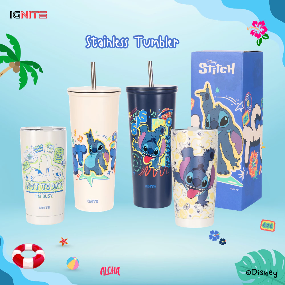 [พร้อมส่ง] IGNITE แก้วสแตนเลสเก็บอุณหภูมิ ร้อน-เย็น ลาย Stitch สินค้าลิขสิทธิ์แท้