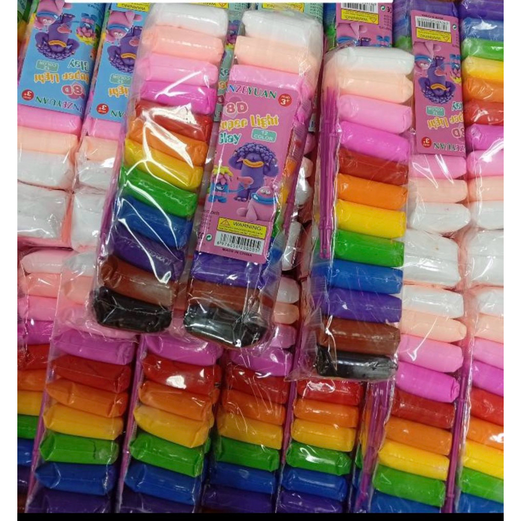 (ยกโหล12แพ็ค) ดินเบา ของเล่นเด็ก ดินเกาหลี 1แพ็ค 12 สี