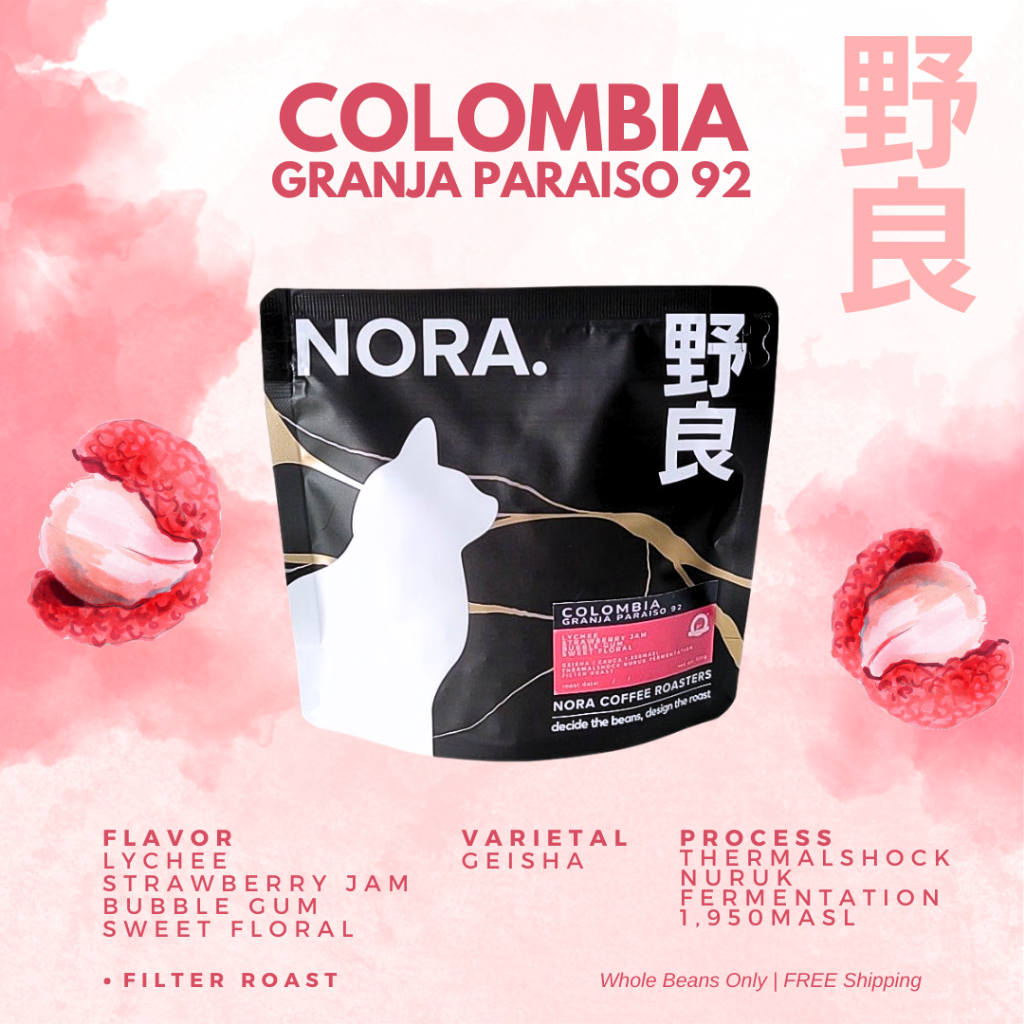 Colombia Granja Paraiso 92 Thermalshock Nuruk Geisha เมล็ดกาแฟคั่วสเปเชียลตี้ (Filter Roast)