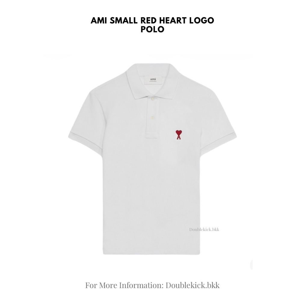 (พร้อมส่ง) Ami Small Red Heart Logo Polo♥️