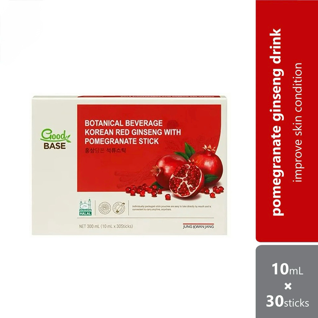 GoodBASE Jung Kwan Jang (Cheong Kwan Jang) Korea Red Ginseng with Pomegranate Halal (10ml x 30 Stick