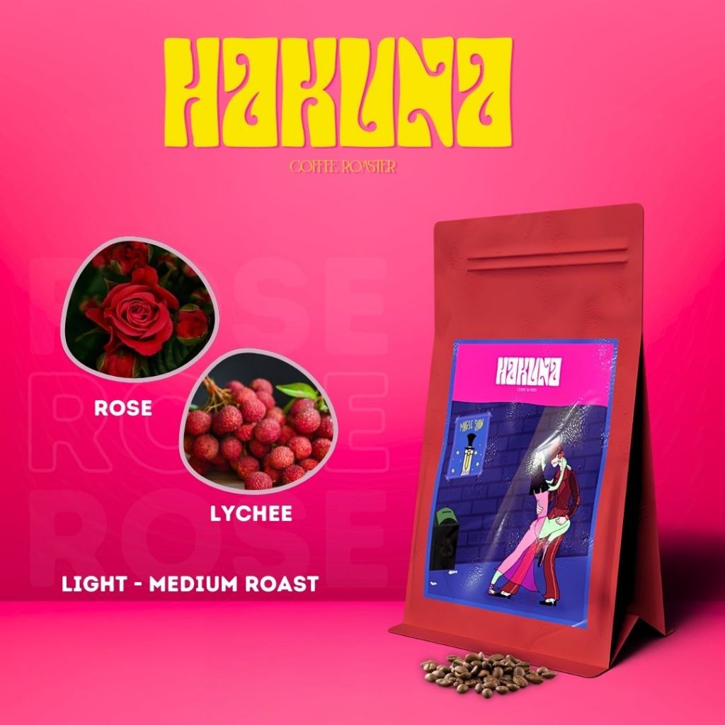 Hakuna Coffee Roaster เมล็ดกาแฟคั่วอ่อนกลาง Rose อราบิก้า 100%