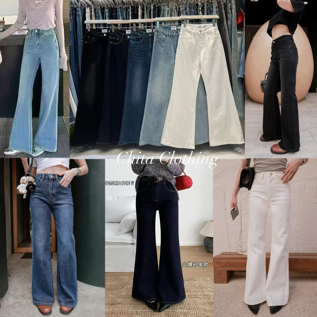📍พร้อมส่ง📍🇰🇷FSY🇰🇷 61526 Bootcut Jeans กางเกงยีนส์ขาม้าเล็ก เอวสูงทรงสวยถูกต้องมากๆค่ะ ผ้ายีนส์ยืดพรีเมี่ยมยืดหยุ่น