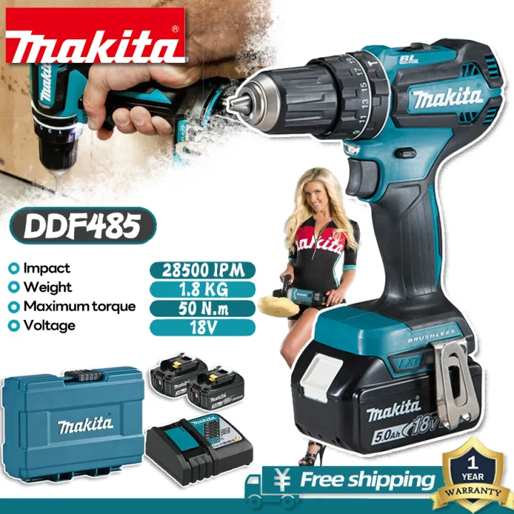 DEWALT DDF485 18V สว่านไฟฟ้าแบบไม่มีแปรง, สว่านไฟฟ้าแบบไร้สาย, เครื่องมือไฟฟ้าที่ทนทานพร้อมแบตเตอรี่