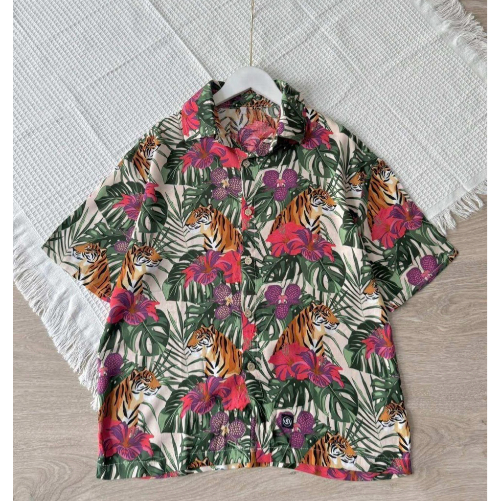 NAZARE เสื้อเชิ้ตฮาวายผ้านิ่มใส่สบาย หน้าผ้า 40 ยาว 24