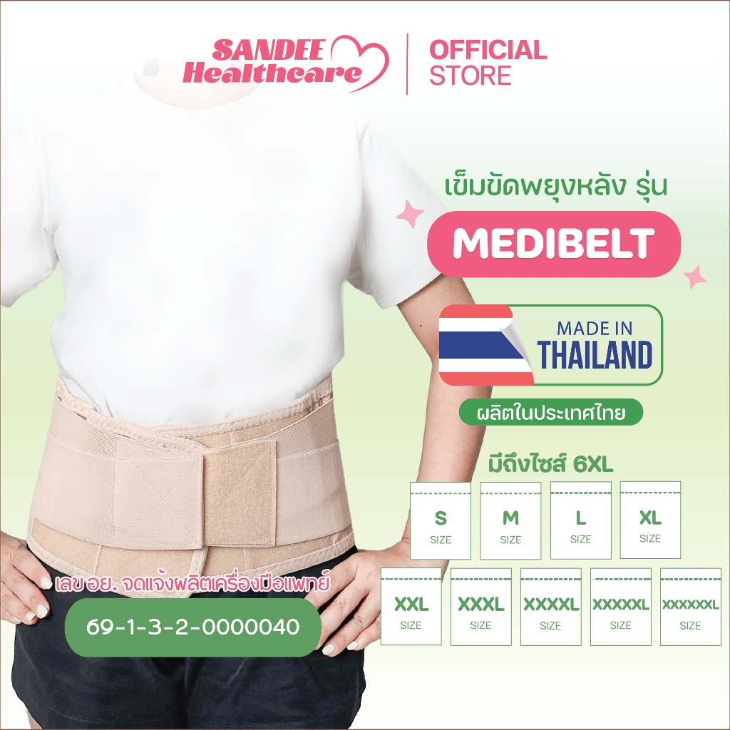 เข็มขัดพยุงหลังรุ่น Medibelt สายรัดเอว แก้ปวดหลัง กล้ามเนื้ออักเสบ กระดูกสันหลังเสื่อม ออฟฟิศซินโดรม
