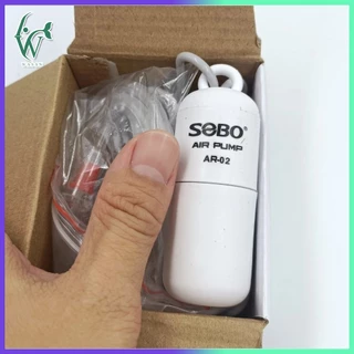 ปั๊มลมออกซิเจน SOBO AR-02 ปั้มออกซิเจนตู้ปลาแบบพกพา หัวต่อ USB มีสายยาง วาล์วกันน้ำย้อน หัวทราย พร้อมใช้งาน