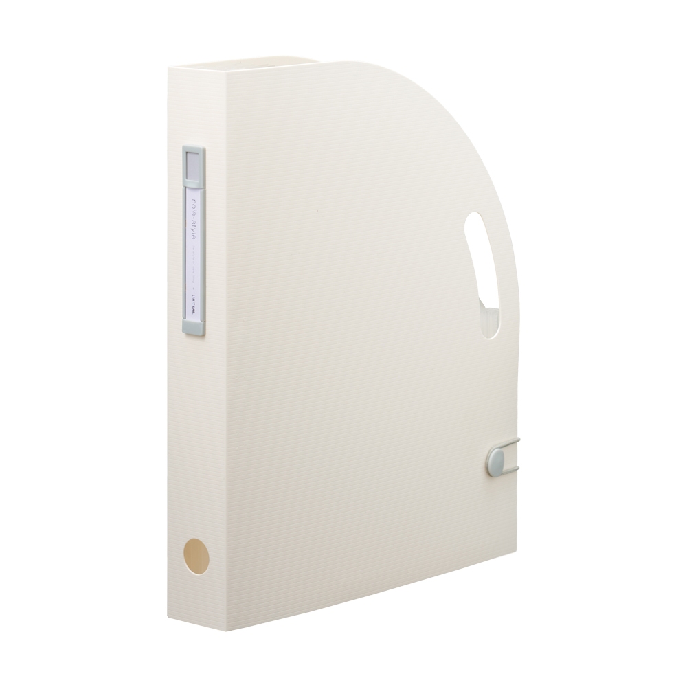 LIHIT Noie-Style Document Box Vertical Slim A4 (กล่องหีบเพลงตั้งโต๊ะแบบแนวตั้ง สีขาว) F-7692