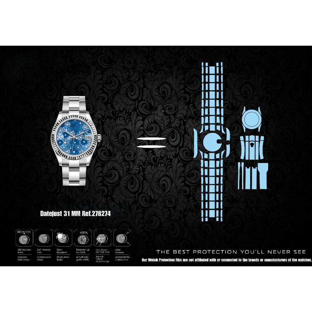 ฟิล์มป้องกันรอยนาฬิกา Watch Protection Film for Rolex Datejust 31mm Ref.278274 Protection Film