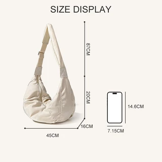 กระเป๋า Nylon bag ทรงhalf moon มินิมอลเกาหลี 2 สี