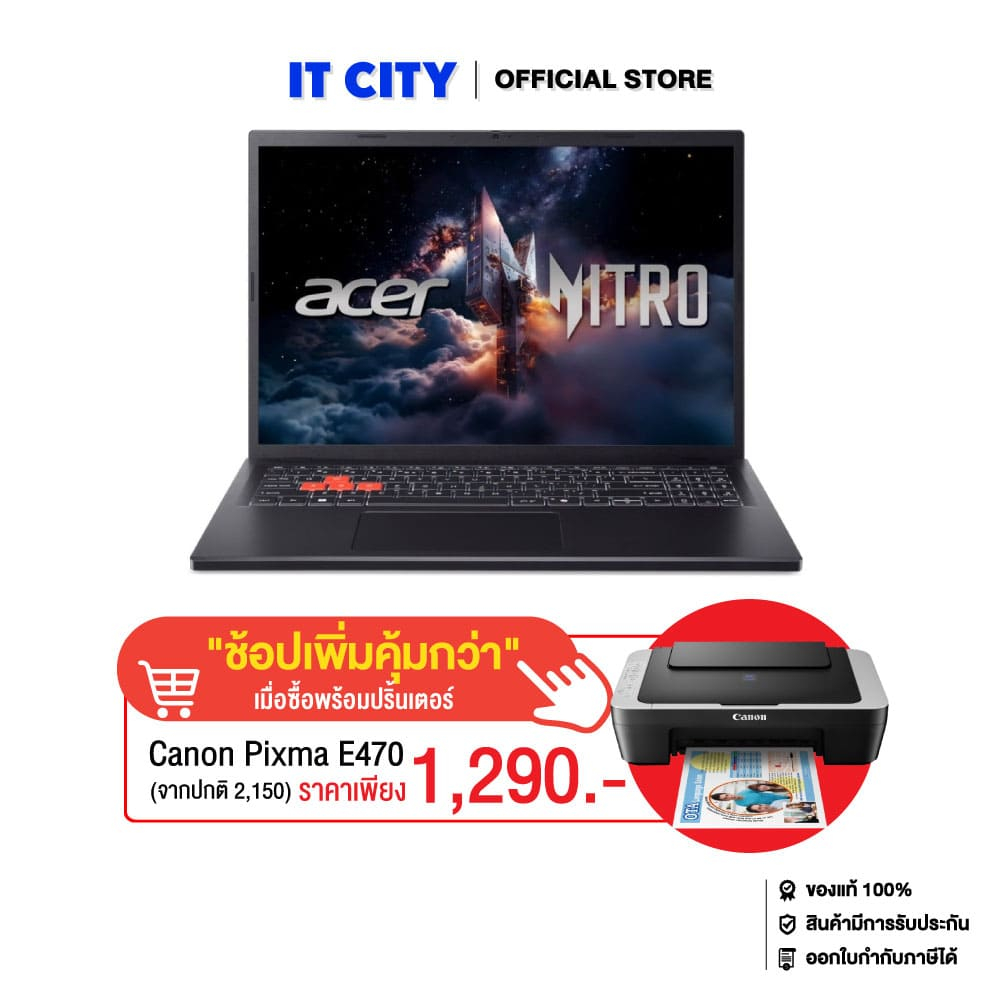 Acer Nitro Lite 16 NL16-71G-51ZX/Core5-210H/16GB/512GB/RTX4050-6GB/16"_180Hz/W11/Shale Black/3Y CO6-
