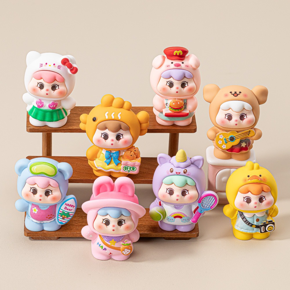 พร้อมส่ง ของตกแต่ง สะสม DIY ยัยแก้มอ้วน ชุดสัตว์ (1 SET 8 ตัว)