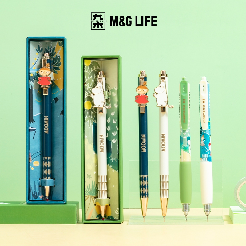 M&G Life Moomin Gel Pen ปากกาเจลสีดำ ขนาด 0.5 มม.+กระดาษโน้ตแบบติดได้