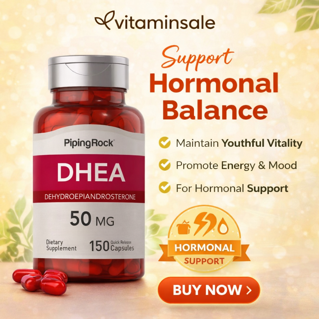 Piping Rock DHEA 50mg 150 Quick Release Capsules