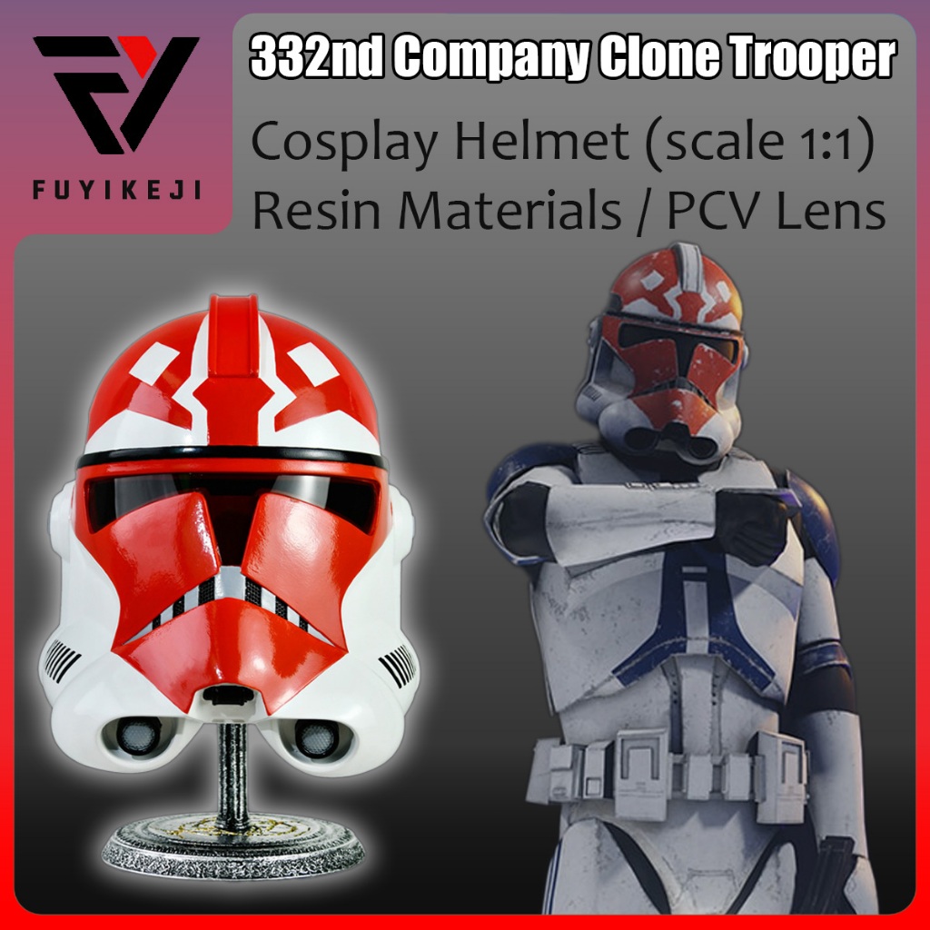 FUYIKEJI | Prop Replica | 332nd Company Clone Trooper | Star Wars Ahsoka | Scale 1:1 | หมวกคอสเพลย์ 