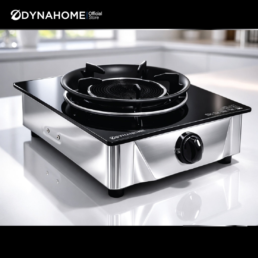 DYNAHOME เตาแก๊สหน้ากระจกนิรภัยแบบตั้งโต๊ะ  2 หัวเตา มี TIMER ขนาด รุ่น DH-339-TM รับประกันวาล์วเปิด-ปิดแก๊ส 5 ปี