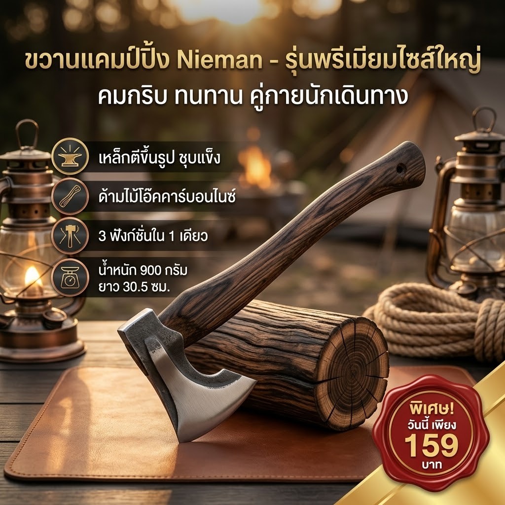 [สินค้าขายดี มาแรง] NOTA ขวานเหล็กกล้าคาร์บอนคุณภาพสูง (พร้อมส่ง)