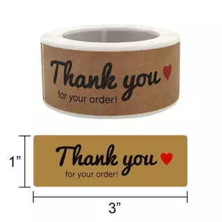 BLIVO สติ๊กเกอร์ ขอบคุณ สติ๊กเกอร์สี่เหลี่ยมผืนผ้า sticker thankyou handmade
