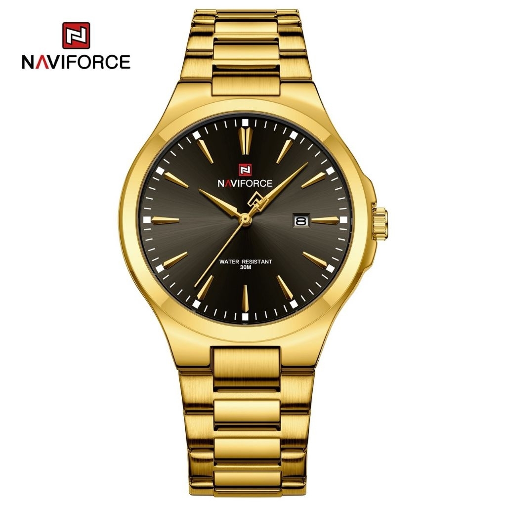NAVIFORCE นาฬิกาข้อมือผู้ชาย รับประกัน 1 ปี ของแท้ 💯% สายสแตนเลส รุ่น 9214