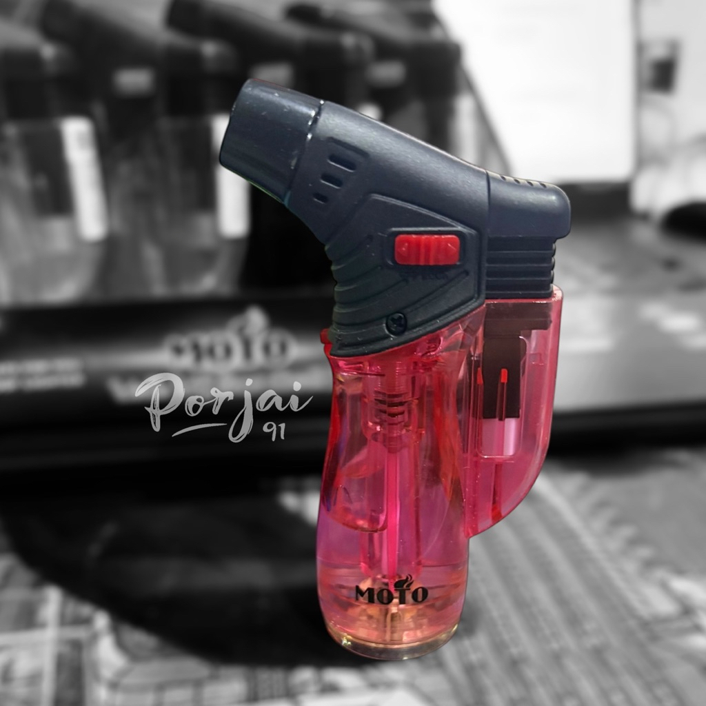 ไฟแช็ก ไฟฟู่ กันลม เติมแก๊สได้ MOTO (คละสี) #MT-P02 (ราคา 1 อัน)