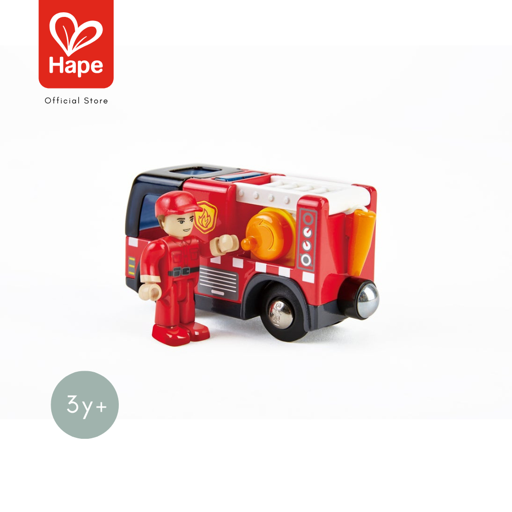 Hape ของเล่น รถดับเพลิง มีสัญญาณไฟและเสียงไซเรน Fire Truck with Siren ของเล่นเสริมพัฒนาการ 3 ขวบ ขึ้นไป รูปที่ 4