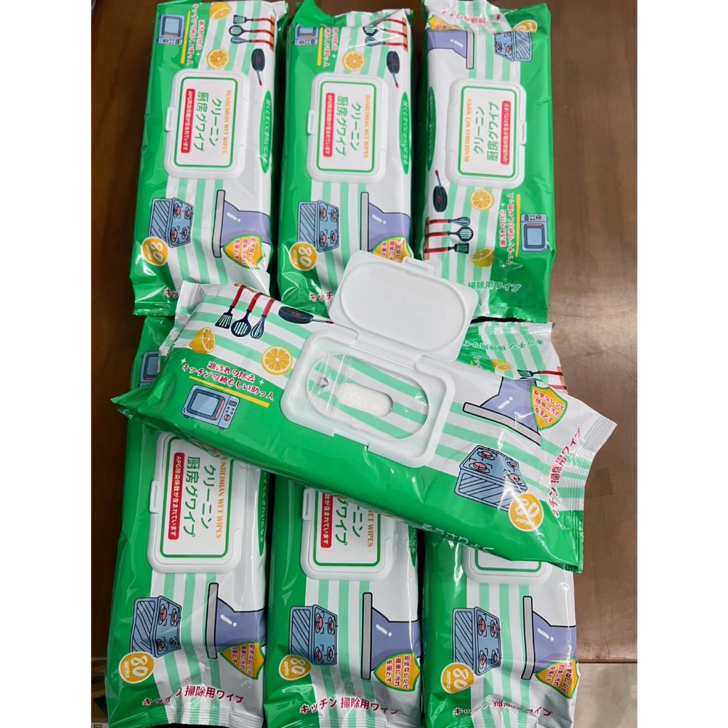 【ซื้อ 5 เเถม 1】ทิชชู่เปียกสำหรับครัว ทำความสะอาด ใช้แล้วทิ้ง 80แผ่น/เเพ็ค กลิ่นเลมอน ขจัดคราบสกปรก รูปที่ 7
