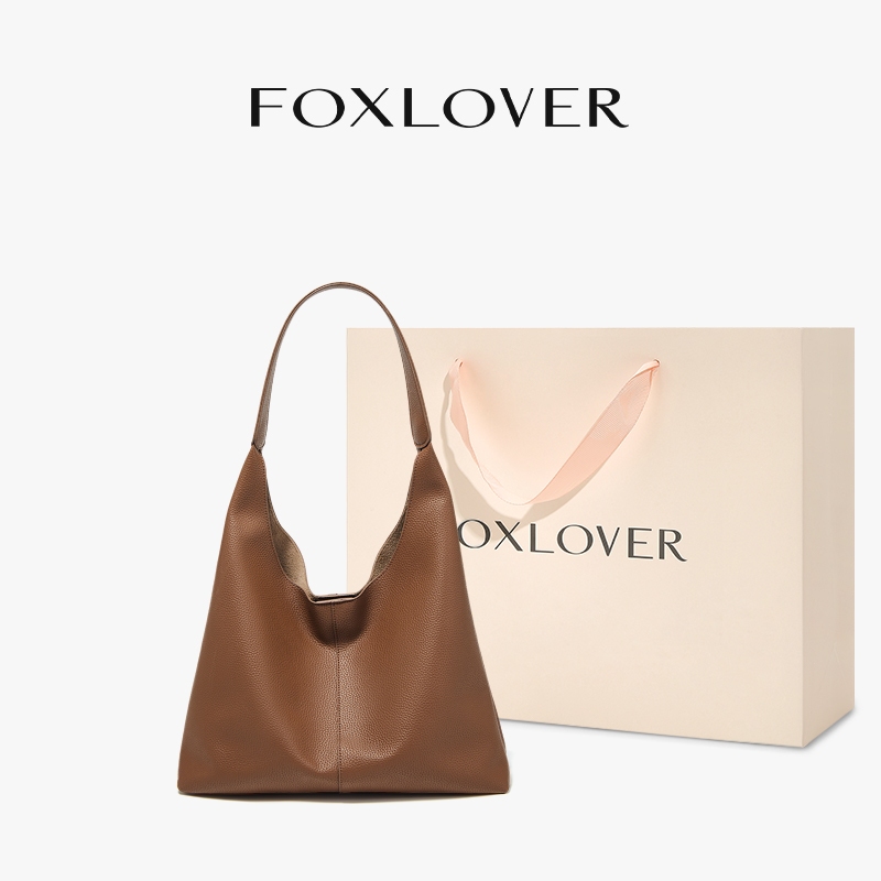 FOXLOVER กระเป๋าสะพายไหล่ผู้หญิงสไตล์แฟชั่นยุโรปและอเมริกา หนังวัวแท้ คลาสสิก หรูหรา วัสดุพรีเมียม กันน้ำ