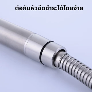 LUCKYLOTUS สายฝักบัวอาบน้ำ สแตนเลส ยาว 1.2 เมตร ทนต่อแรงดันน้ำสูง บิดงอได้ ติดตั้งง่าย ใช้กับเครื่องทำน้ำอุ่น