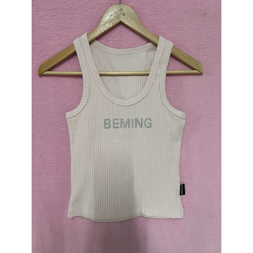 ส่งต่อ เสื้อกล้ามปักเพชร Beming สีชมพู ไซส์ M ป้าย Beming.bkk