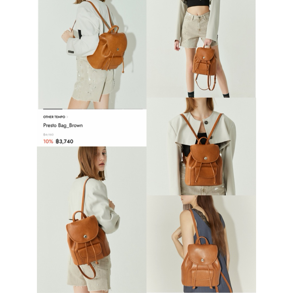 (used like new) :: Other Tempo เป้หนัง สีน้ำตาล มือ1 ~4k น้องน่ารักมากกกกกก ใบขนาดพอดีๆ รุ่นใหม่