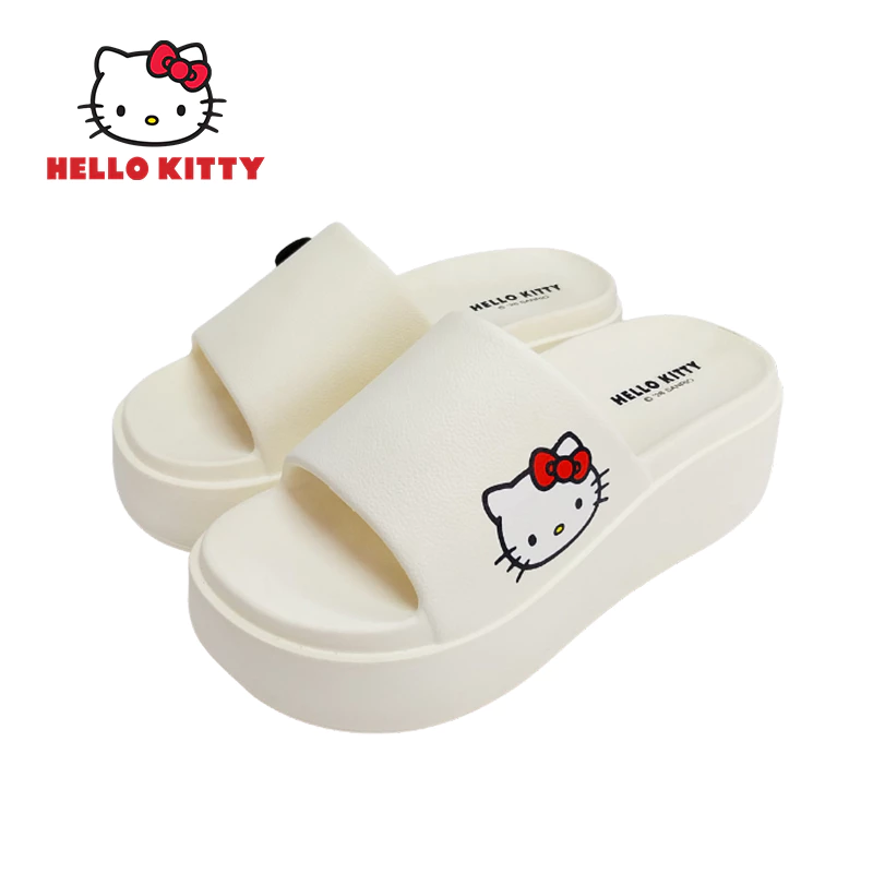 Hello Kitty รองเท้าแตะคิตตี้ ลิขสิทธิ์แท้ พื้นสูง มินิมอล โบว์แดง น่ารัก รุ่นKTP-043