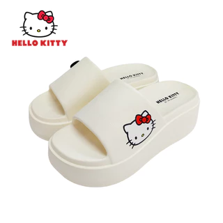 Hello Kitty รองเท้าแตะคิตตี้ ลิขสิทธิ์แท้ พื้นสูง มินิมอล โบว์แดง น่ารัก รุ่นKTP-043