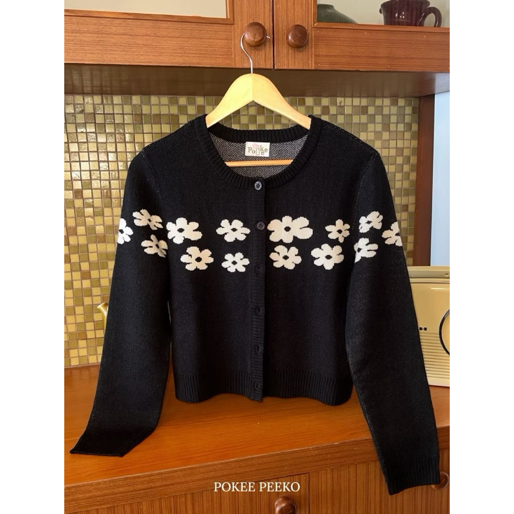 พร้อมส่ง  POKEE | Mika Cardigan คาร์ดิแกนไหมพรมทอลาย pokee